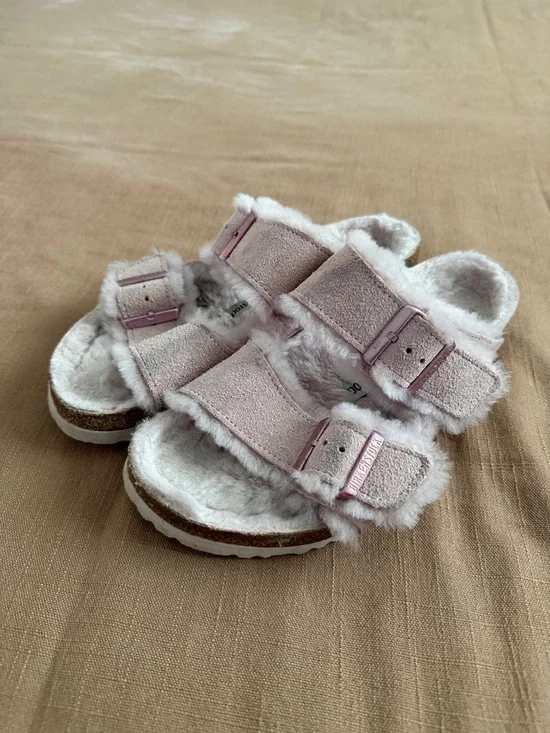 Birkenstock Arizona Shearling Suede Leather Light Rose - Picture 1 of 5